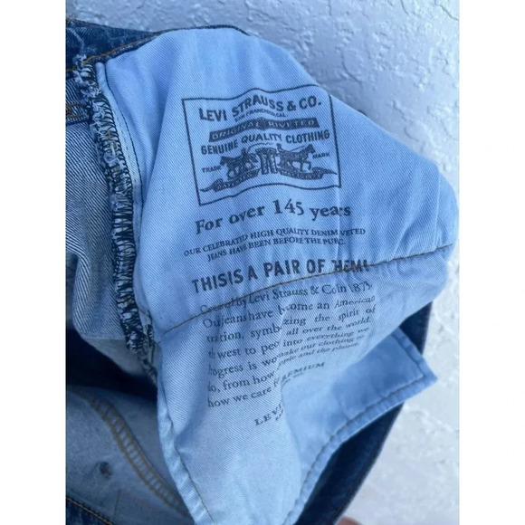 Levis Mens Mid Rise Straight Leg Denim Jeans Blue Sz W38 L30 - Picture 13 of 14